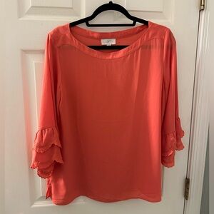 Loft coral long sleeve with details on the sleeve